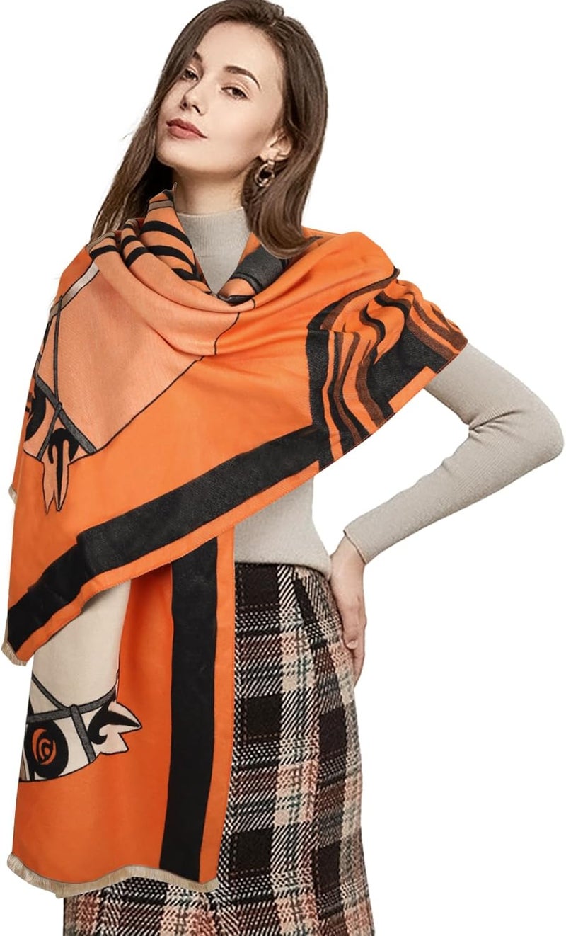 EXTREE Scarfs for Women Pashmina Silky Shawl Wrap for Evening Dressing Blanket Open Front Poncho Cape - Image 3